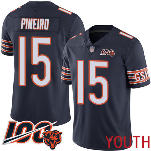 Chicago Bears Limited Navy Blue Youth Eddy Pineiro Home Jersey NFL Football #15 100th Season->youth nfl jersey->Youth Jersey
